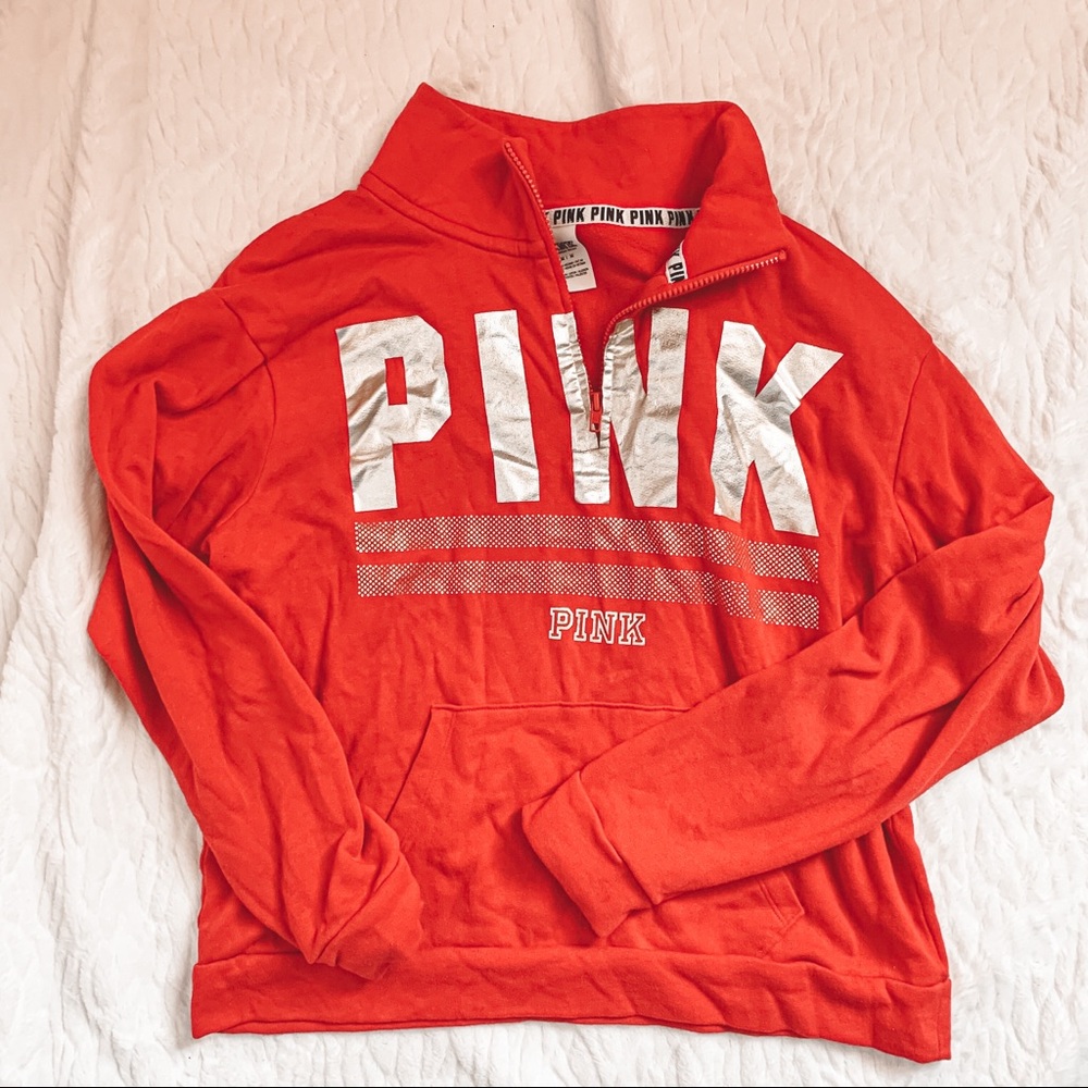 NWOT Pink Pullover Sweater Half Zip